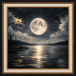 Full Moon Reflection Wall Art