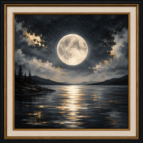 Full Moon Reflection Wall Art
