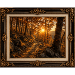 Golden Hour Forest Trail Print