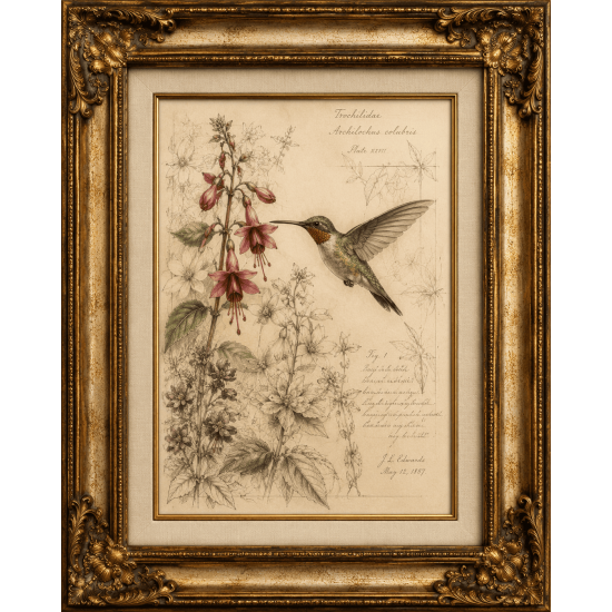 Hummingbird Garden Sketch