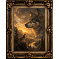Majestic Wolf Spirit Painting
