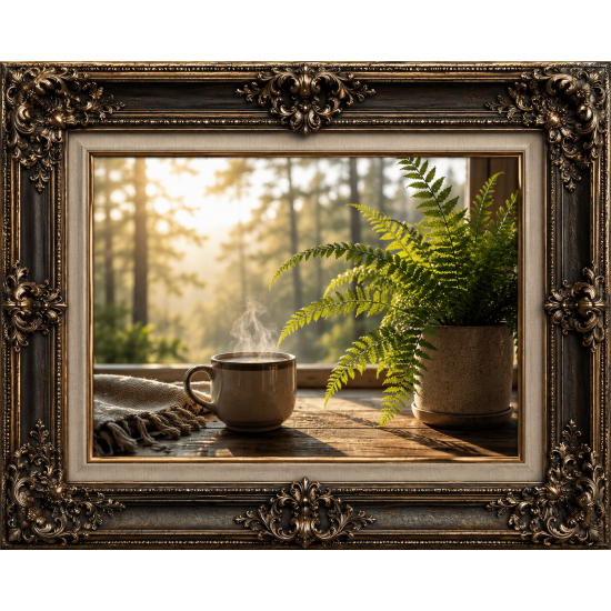 Morning Coffee & Fern Print