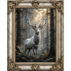 Silver Stag in the Woods
